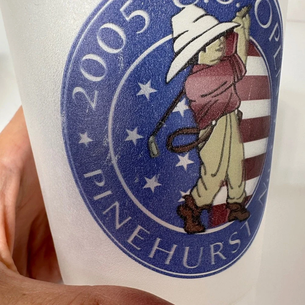 4 US Open 2005 Pinehurst No 2 Golf Souvenir Cups Frosted Plastic Putter Boy Logo